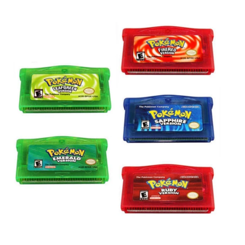 for Pokemon Fire Red, Emerald, Leaf Green, Ruby, Sapphire Versions Game Card For Nintendo GBA SP Game cartridge