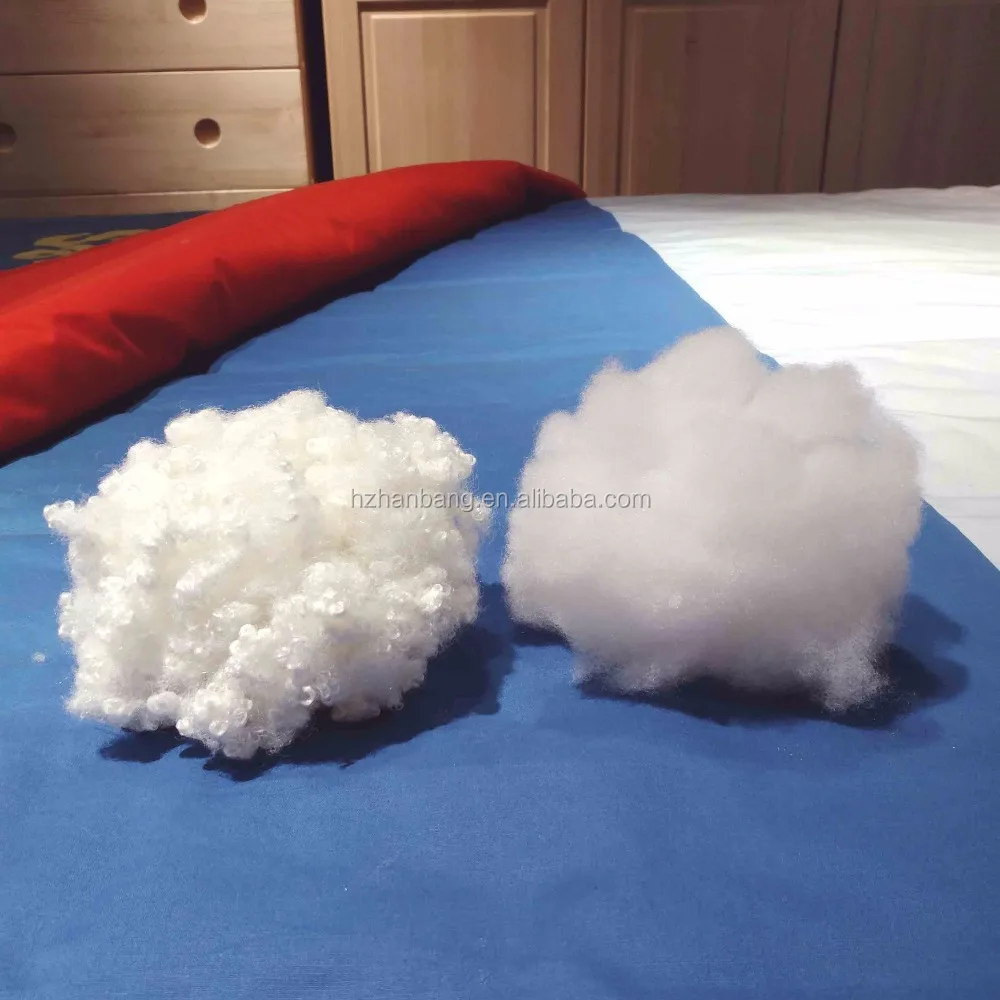 
GRS standard stuffed pillow materials recycled hcs fiber 7D/15Dmm HCS regenerated polyester staple fiber 