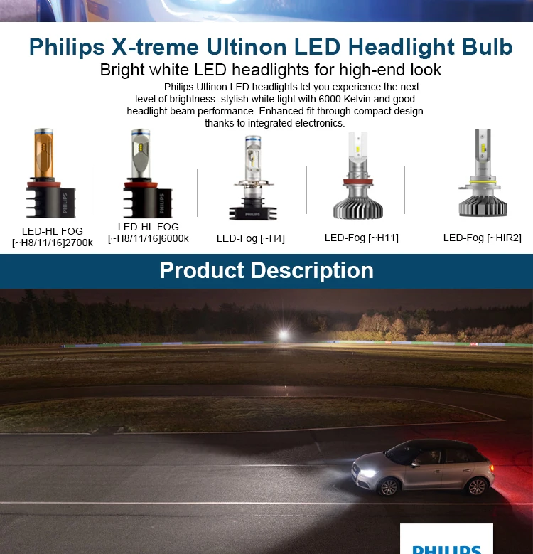Philips X Treme Ultinon Led H11 Led Auto Headlight Car Bulbs 6000k Cool White Lamps 0 Brighter Airflux xu X2 Pair Buy Philips Led Car Hl H11 Headlight Car Led Headlamp Auto Led Headlight Bulbs