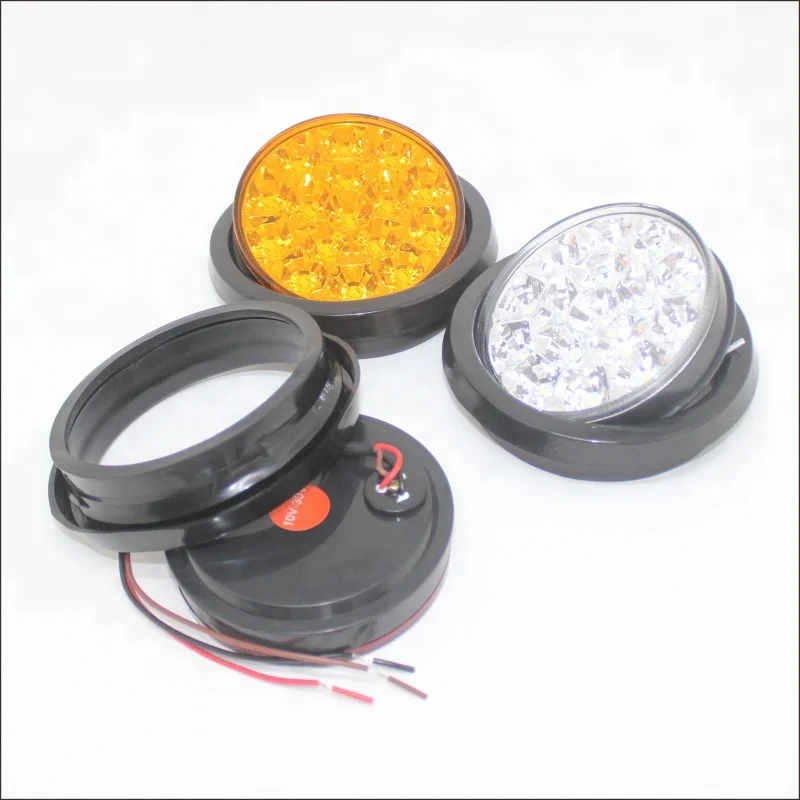 
Red amber white 12v 24v 4 inch round truck LED trailer tail lights 