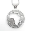 24" Men Stainless Steel Silver Africa Map Pendant Hip Hop Necklace Hip Hop Stainless Steel Necklace