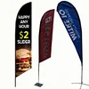 Custom flat shape feather advertising flags fly banner advertising beachflag