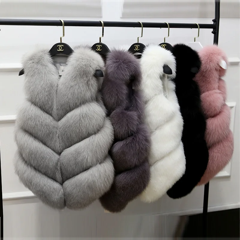 

2021 Best selling wholesale faux fur fashion ladies faux fox fur vest