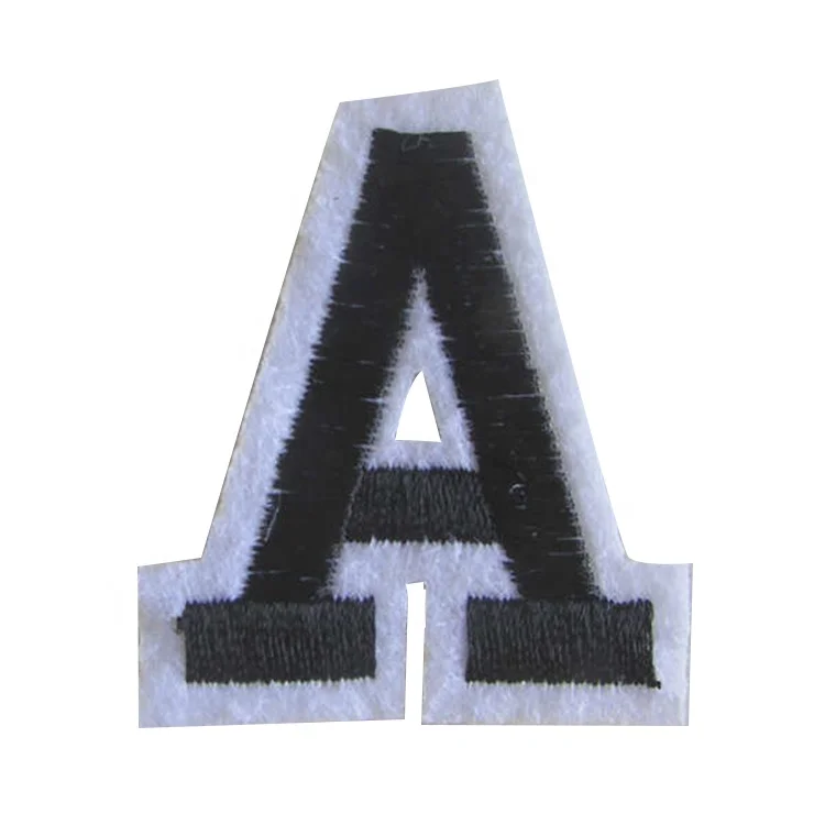 

Hot sell black letter 26 kind hot melt adhesive applique embroidery patches stripes DIY clothing accessory
