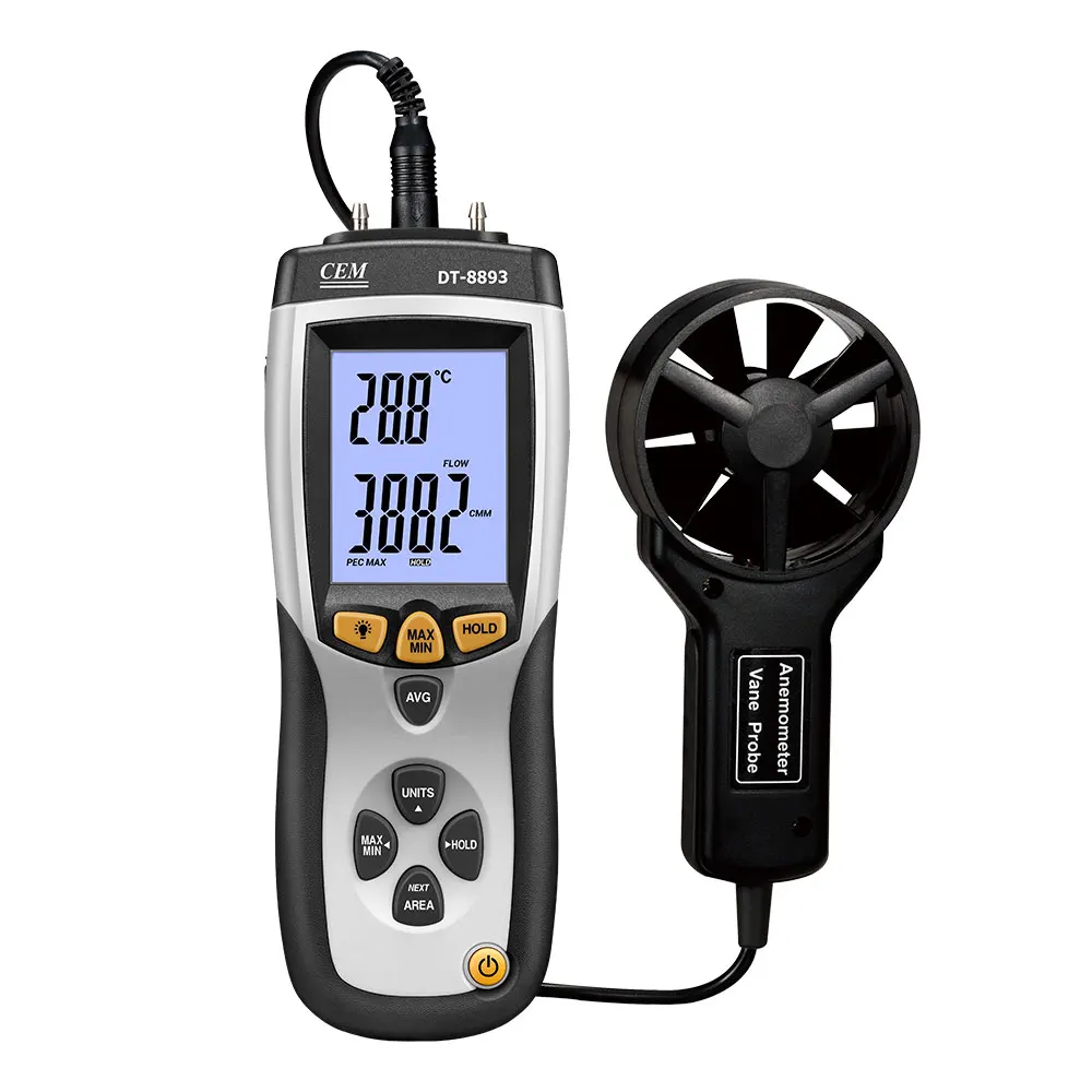 CEM DT-619 Thermo Anemometer Vane Wind Speed CFM CMM Air Flow ...