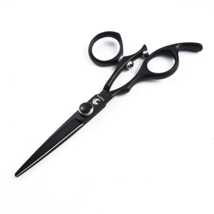 

High Quality full black Japan 440C Steel Profissional Hairdressing Barber Scissors Right Left Handed Grooming Scissors Cutting, Sliver