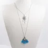 new design woman accessories silk tassel silver jewellery necklace