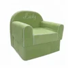 mini green fabric soft storage Ottoman sofa for kid livingroom