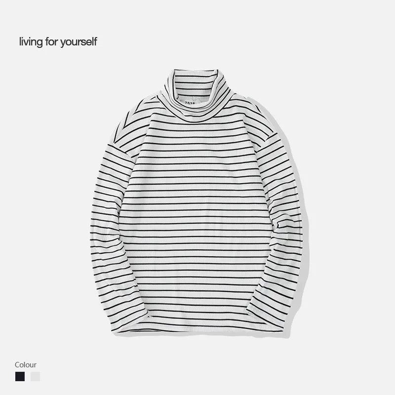 mens striped turtleneck shirt