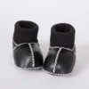 Wholesale custom winter baby inner fuzzy cosy leather toddler slipper socks