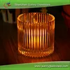 Hot popular 530ml stripe glass candle holder for wedding party