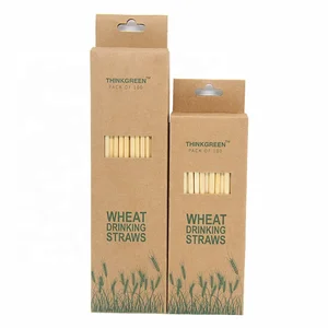 THINKGREEN EU/FDA Test Certificate Disposable Degradable No Strange Taste Nature 100% Hay Wheat Drinking Eco Straws