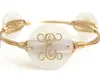 Circle Font Monogram Disc Wire Bangle, Bourbon and Boweties, Moon & Lola Inspired