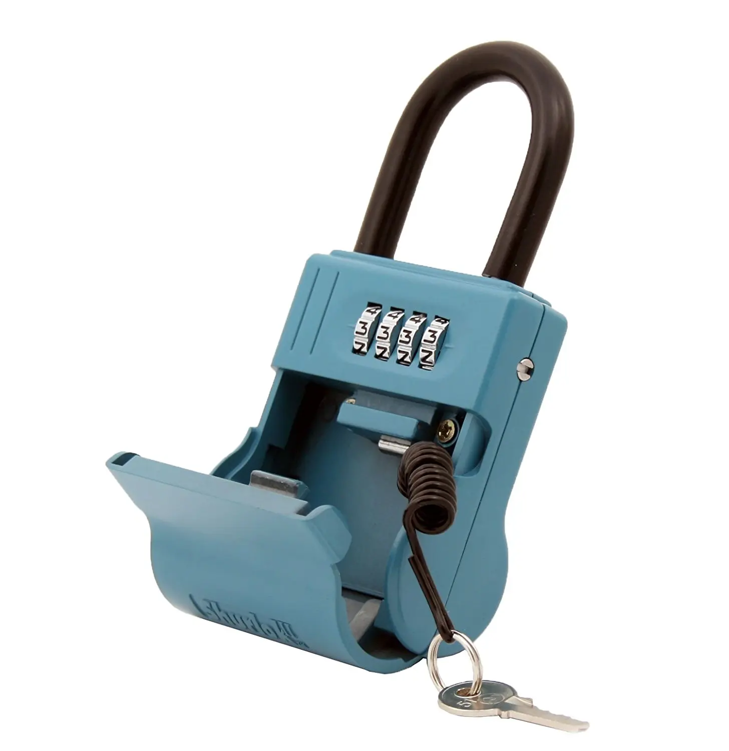 Bosvision Key Lock Box Short Shackle Box Detachable Shackle Design 4 Digit Combination Wall Mounted Large Internal Key Storage Box//Key Safe Box for Indoors and Outdoors