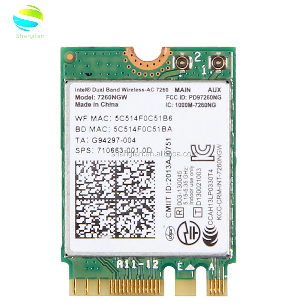 For Intel Dual Band Wireless Ac 7260ngw 7260ngwac 7260ac Ngff Bt4 0 Wlan Card 867mbps Sps 001 For Hp 810 G2 Zbook 15 G2 Buy 7260ngw 7260ngwac 7260ac Product On Alibaba Com