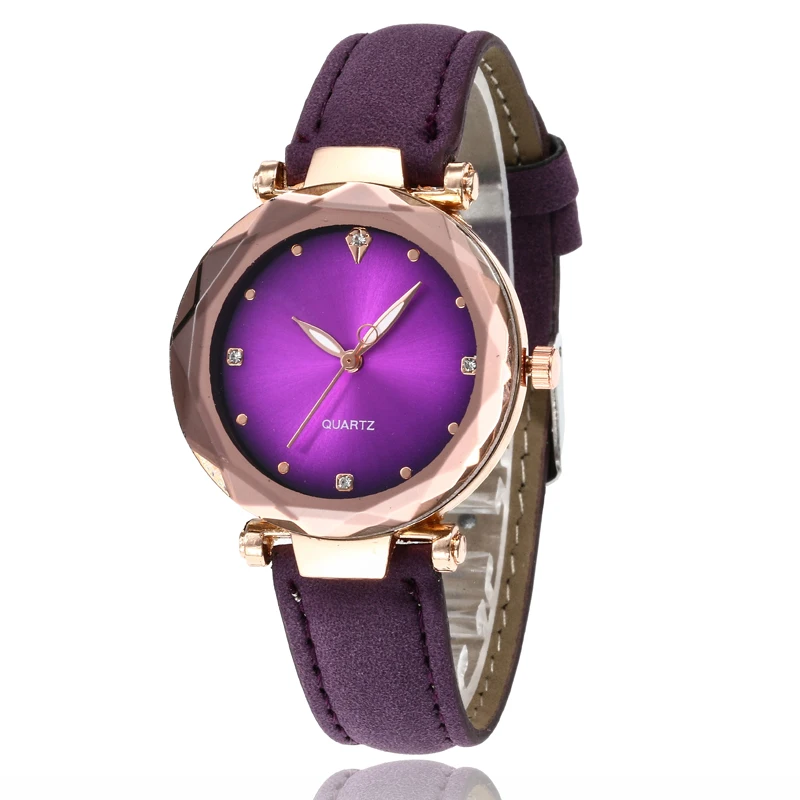 

2019 Women Color Changing Dial Leather Strap Ladies Fashion Watches With Crystals JSW-0971
