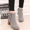 or10631h autumn winter women shoes new arrivals chunky heel boots tassel lady ankle boot side zipper