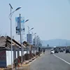 30 Watts Solar LED Street Lighting System backup time 7 Rainy Days / led solar street light with outdoor cctv camera