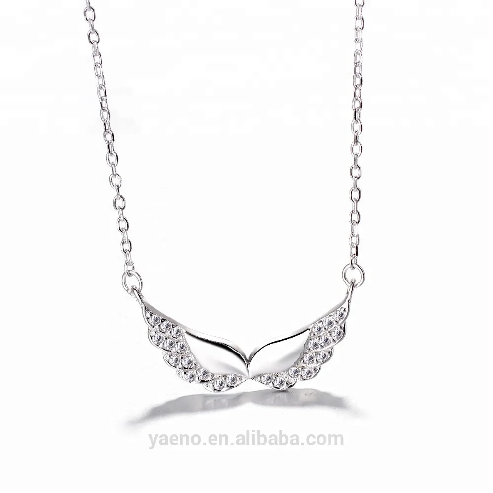 

Newest 925 Sterling Silver Wing Necklace for Girl, As customer request