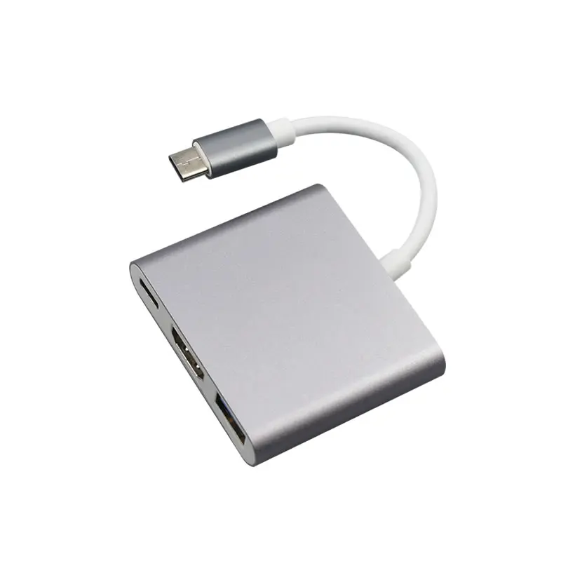 

Aluminium alloy customize logo usb 3.1 type c to HDMI 3.0 USB type C adapter hub, Silver / gold/black/white