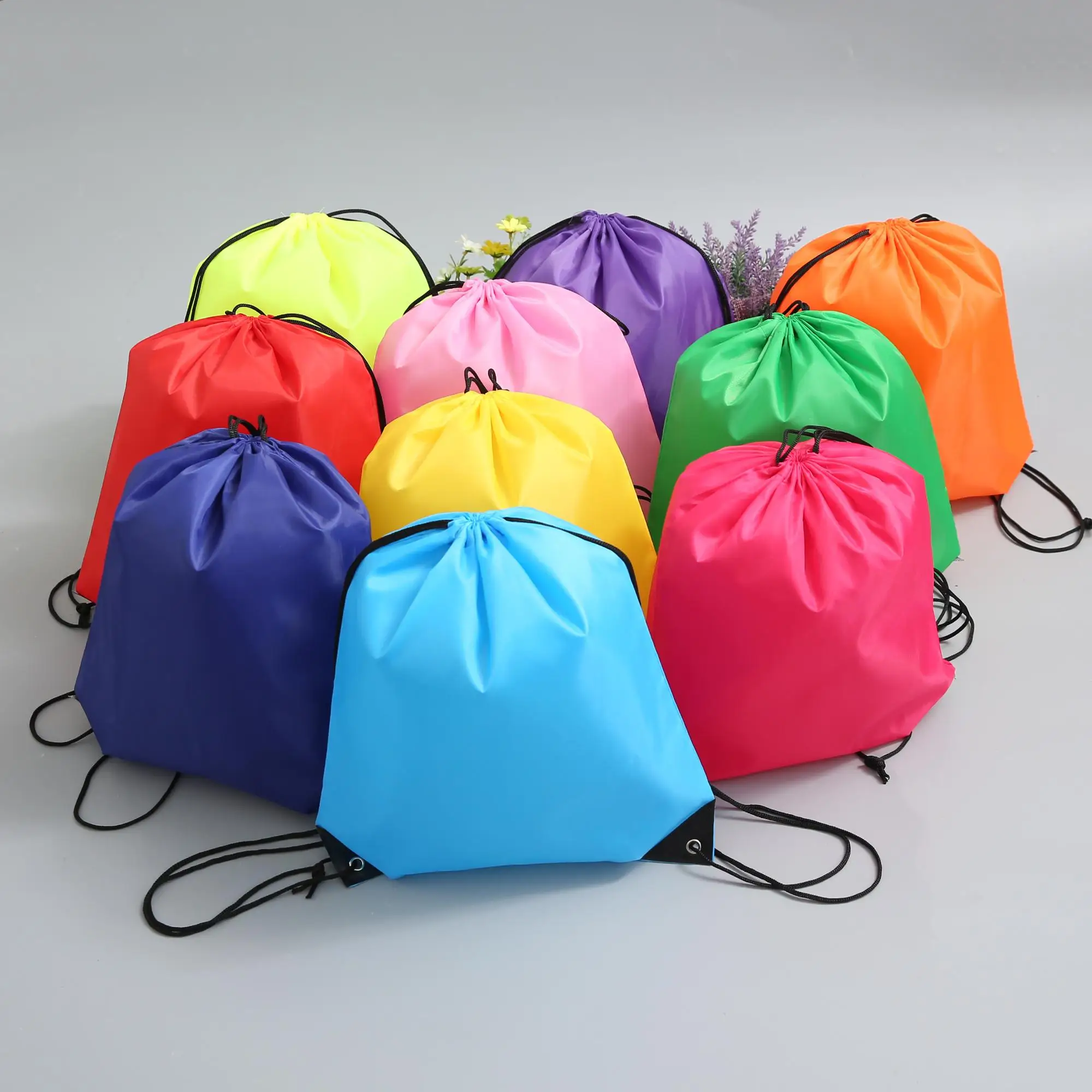 Waterproof 190t Nylon Small Polyester Mesh Gift Drawstring Bag From