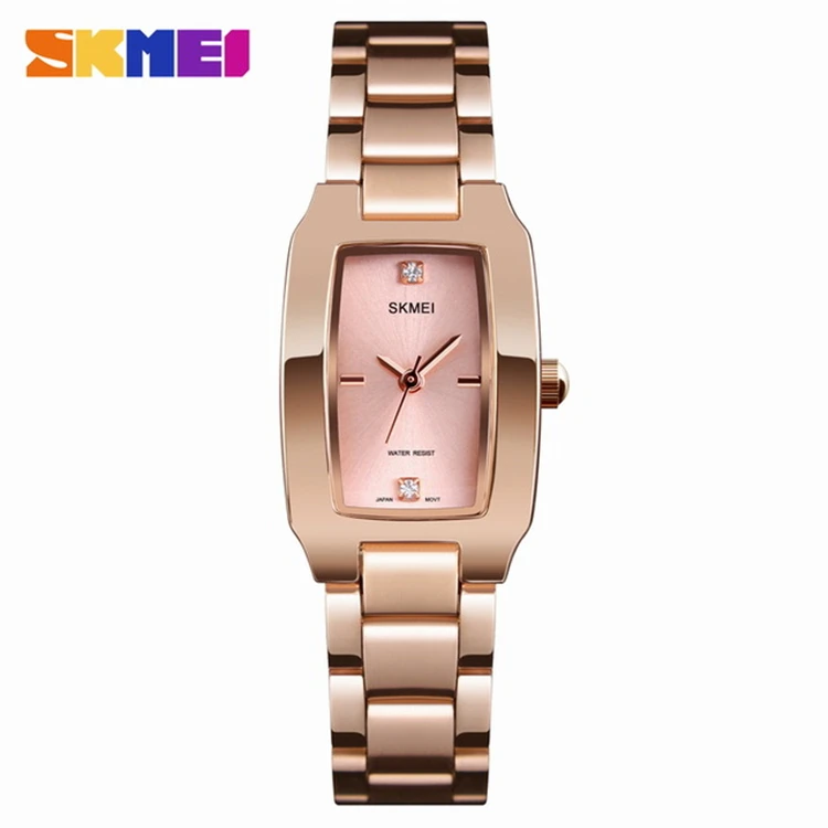 

SKMEI 1400 Fashion Thin Casual Dress Luxury Silver Ladies Rhinestone Waterproof Women Watches