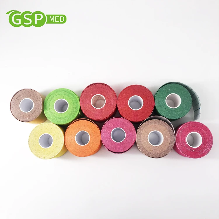 

Fast delivery cotton fabric 5cm*5m waterproof kinesio tape Adhesive tape, 15 colors at your choice
