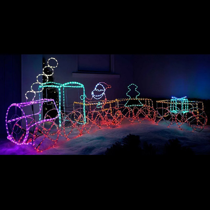 Outdoor Lighted Train Rope Light Christmas Yard Lighted Display For
