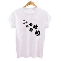 

2020 Guangzhou clothes cat paws print T-Shirt Women Hipster Casual t shirt For Lady Top Tee