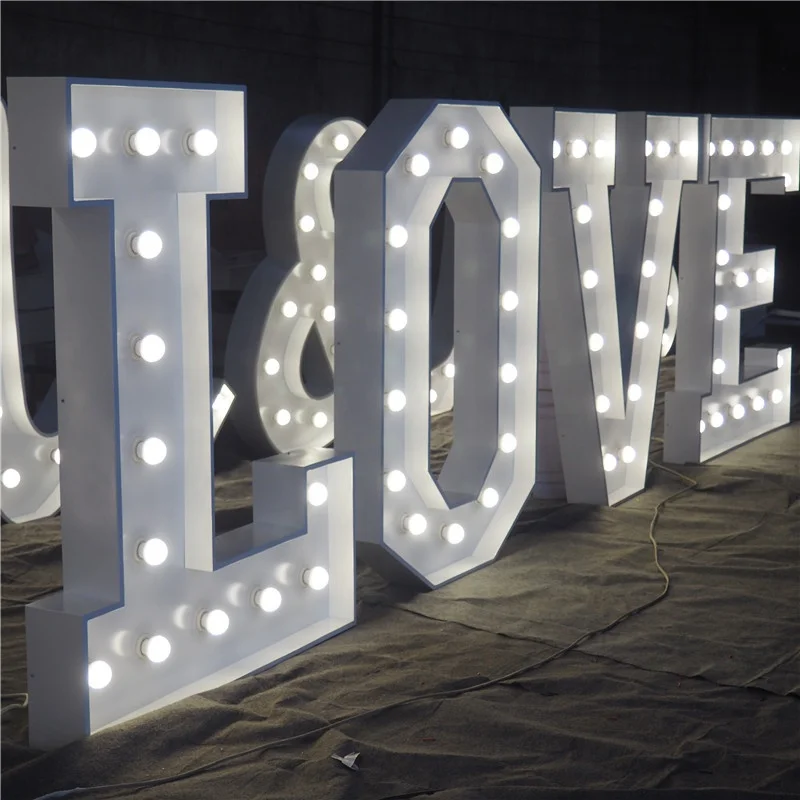 Factory supplier waterproof Illuminated Sign 4ft giant love letters marquee Led light up letters