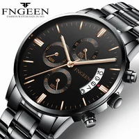 

FG5055 new arrival 2019 three buttons stainless steel bracelet business watch men