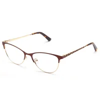 

Luxury Fashion Metal Frame Demi Decor Eyeglasses Optical Frame For Women In Wenzhou