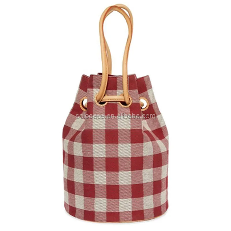 Leather Rope Drawstring Bucket Bag
