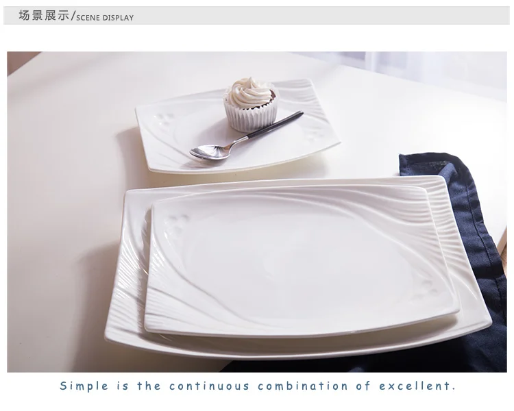Shenzhen Tableware Restaurant Porcelain Rectangle Dinner Plate