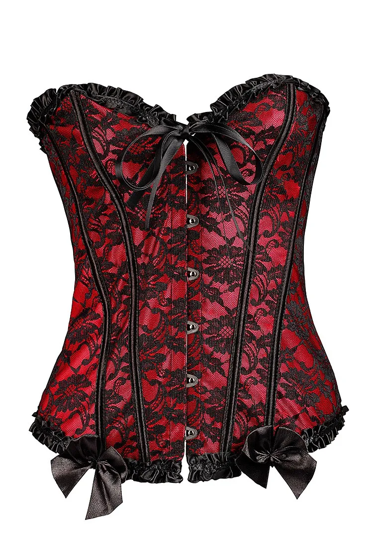 Sxlh 1005 Floral Steampunk Corset Full Body Shaper Overbust Bustier For