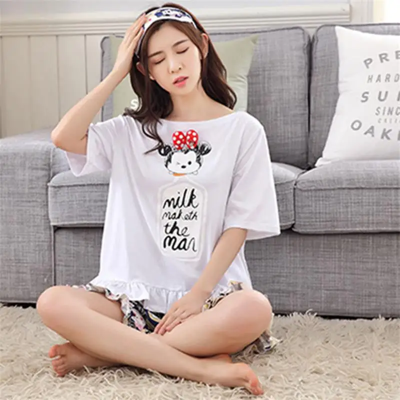 high quality pajama sleepwear wholesale india ladies printed pajama set cute character pajamas