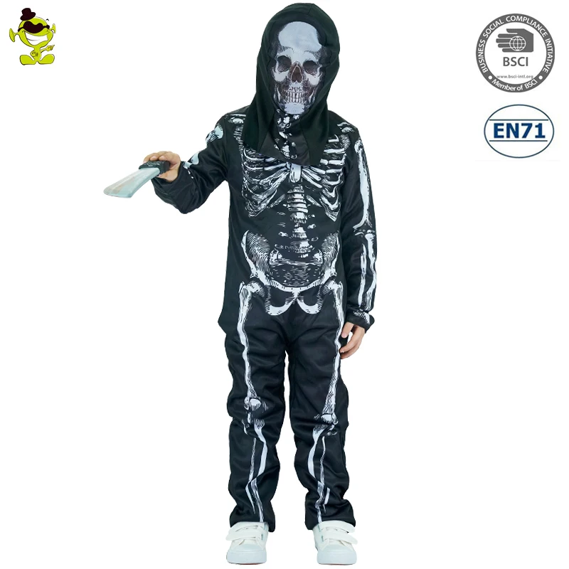 

Boys Scary Skeleton Costumes Kids Gruesome Killer Role Play Sets Halloween Party Scary Skull man Cosplay Clothing, N/a