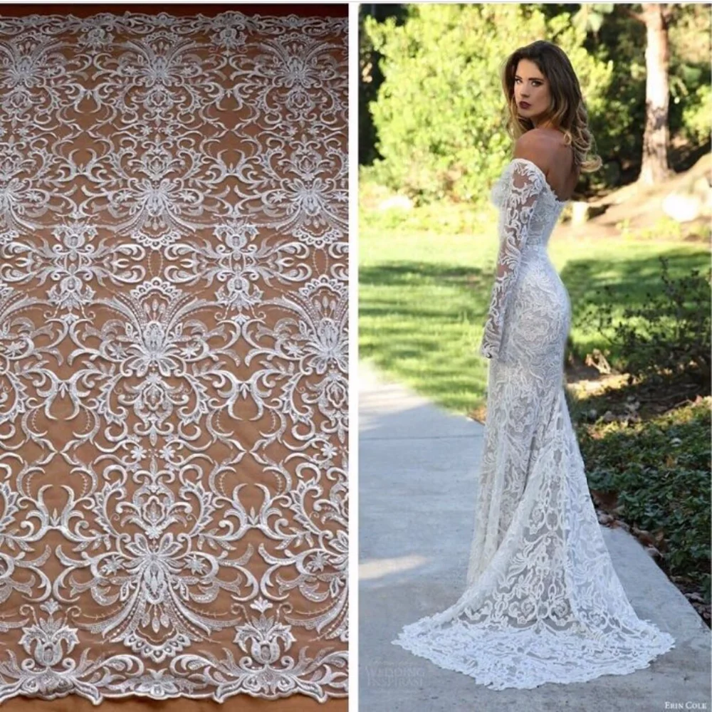 

HC-0929 Hechun High Quality African Lace Fabric for Bulk Sale for Wedding Dresses 2015, White;black;ivory