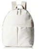 White Clean Nylon Japanese Backpack With Cotton Strap