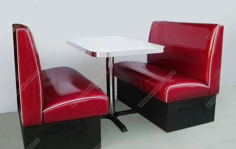Wholesale classical American 1950s style retro diner booth seating, retro 50s vinyl diner booth seating for sale