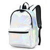 wholesale Holographic Laser Leather Pink Silver Backpack for girls