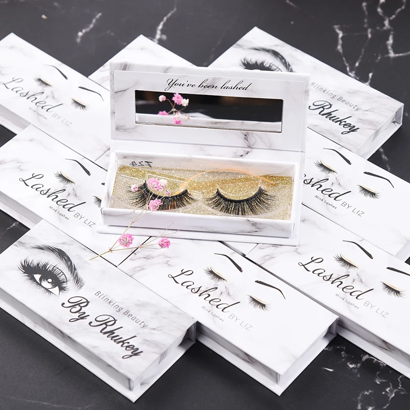 

Wholesale cruelty free 3d mink eyelashes private label eyelash box pink glitter custom eyelash packaging, Natural black