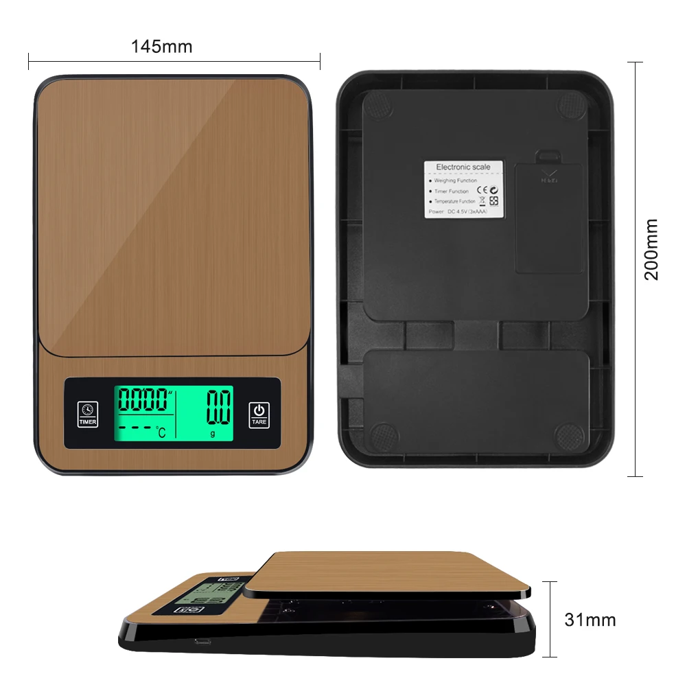 2018 new  0.1g -1000g   Digital Scales With Probe Timing  Coffee Electronic Scale