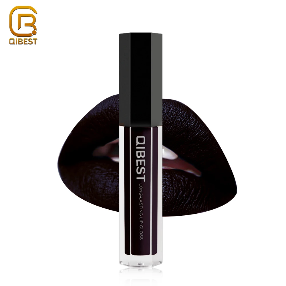 

QIBEST Manufacturer Maker Longlast Water Proof Pigment Black Creamy Ladies Matte Liquid Lipstick, Multicolors