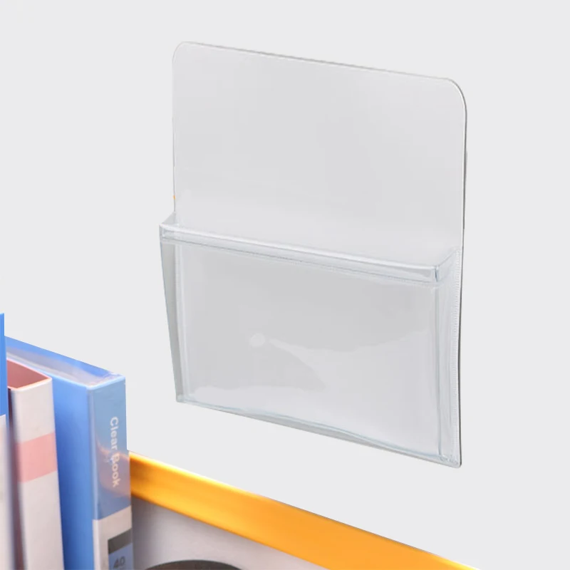 

PVC High Quality Clear Marker Magnetic Pocket Bag Hold Small Object For Refrigerator Magnetic Pen Holder, White