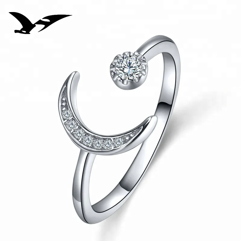 

wholesale the stars of the moon s925 sterling silver Rose Gold  ring, White / rose gold