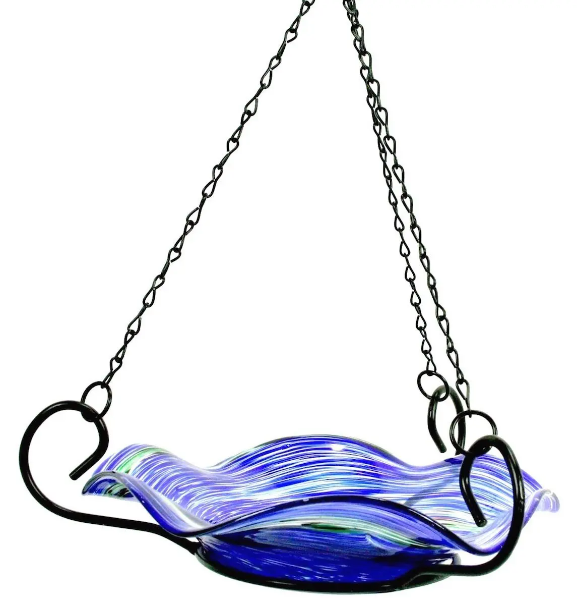 Echo Valley 5141 Illuminarie Hanging Blue Swirl Birdbath