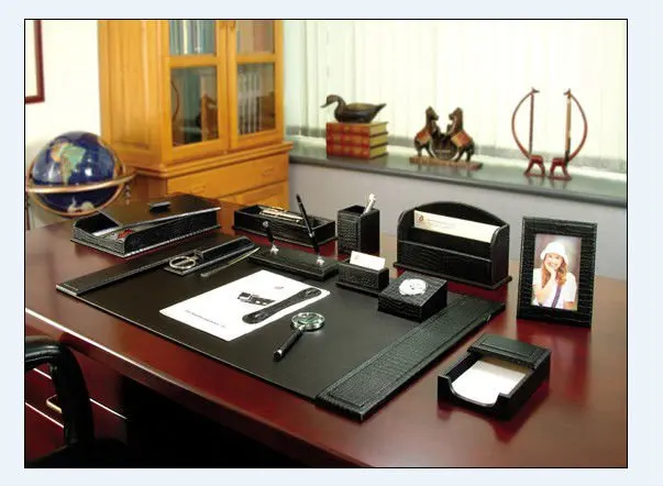 2018 Faux Leather Office Desk Set Pu Desk Set Buy Pu Desk Set