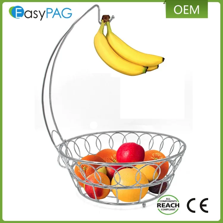 Factory Supplies Metal Wire Fruit Basket With Banana Holder Buy Fruit