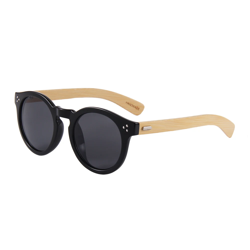 

italy design round frame bamboo sunglasses 2019, Custom colors